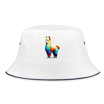 Alpaka - Bucket Hat - Weiß/Navy - Vorne