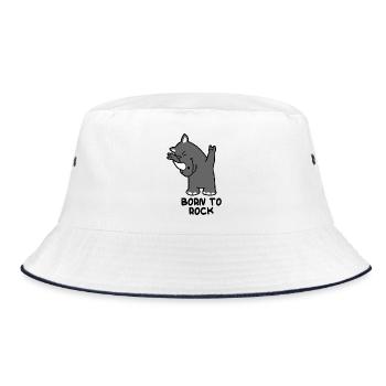 Geboren zum Felsnashorn - Bucket Hat - Weiß/Navy - Vorne