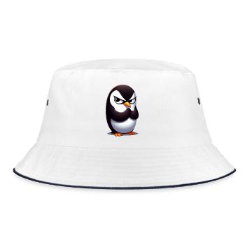 Penguin Funny Animals - Bucket Hat - white/navy - Front