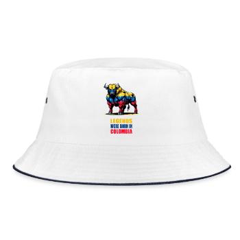 Legenden sind in Kolumbien geboren - Bucket Hat - Weiß/Navy - Vorne