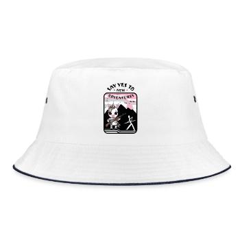 Zebra Einhorn - Bucket Hat - Weiß/Navy - Vorne