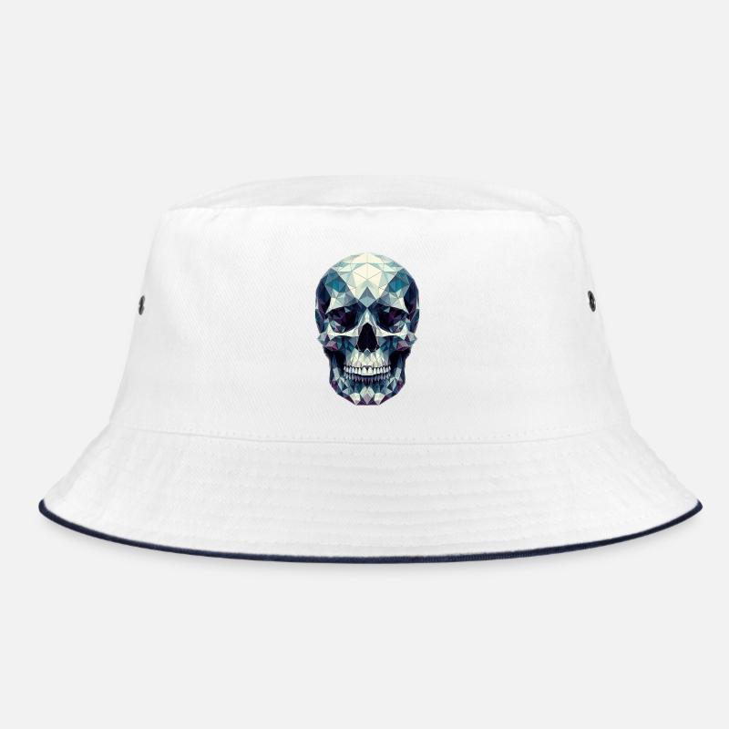 Ein bunter Totenkopf im Polygon-Stil Bucket Hat