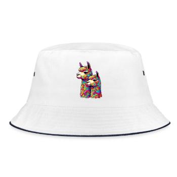 Alpaca - Bucket Hat - white/navy - Front