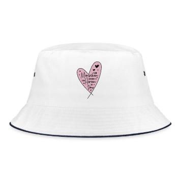 Kleine Menschen brauchen so große Herzen wie Deins - Bucket Hat - Weiß/Navy - Vorne