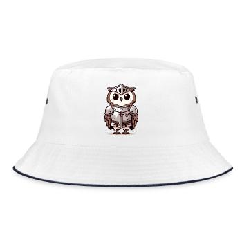 Rittereule: Der tapfere Ehrenvogel - Bucket Hat - Weiß/Navy - Vorne