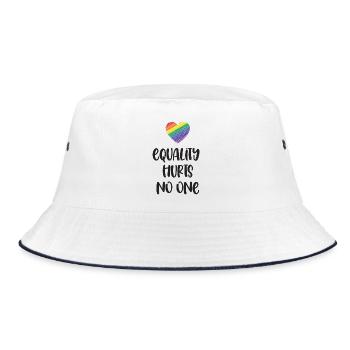 LGBT Pride Month - Equality Hurts No One - Bucket Hat - white/navy - Front