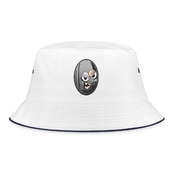 SCHWARZE OLIVEN CARTOON - Bucket Hat - Weiß/Navy - Vorne