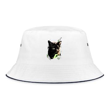 Cat 5Gras by Acryl Gallery & Design - Bucket Hat - white/navy - Front