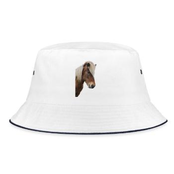 Horses T-shirt Gift Rider - Bucket Hat - white/navy - Front