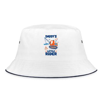 Little Daddy Pilot Baby Crane Construction Machinery - Bucket Hat - white/navy - Front