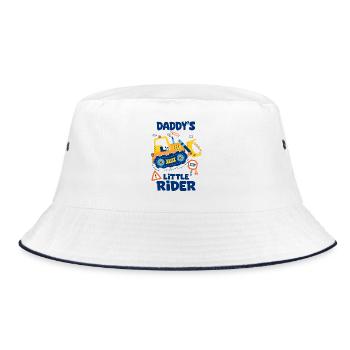 Little Daddy Pilot Baby Bulldozer Construction Machinery - Bucket Hat - white/navy - Front