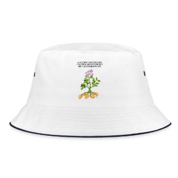 Wachsender Baum Motiv - Bucket Hat - Weiß/Navy - Vorne