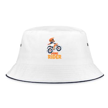 Fahrer Baby Kind Biker Motocross - Bucket Hat - Weiß/Navy - Vorne