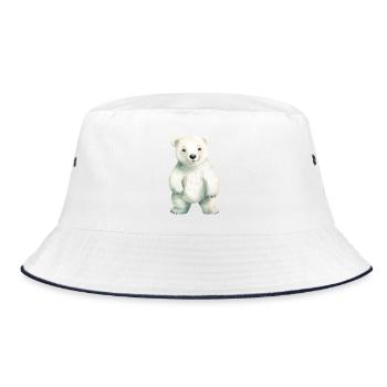 Eisbär Eisbär Klassenmaskottchen - Bucket Hat - Weiß/Navy - Vorne