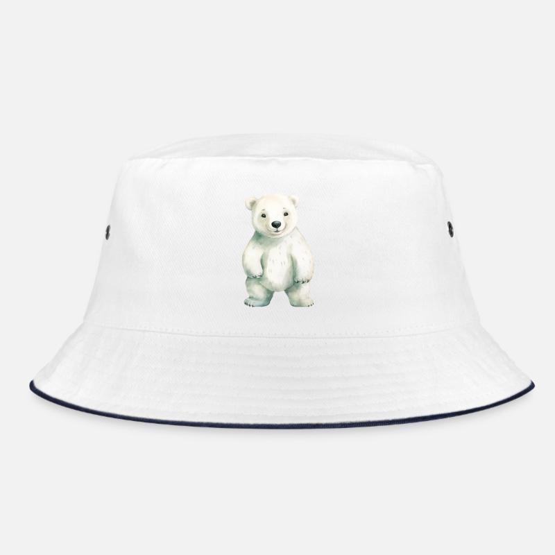 Eisbär Eisbär Klassenmaskottchen - Bucket Hat - Weiß/Navy