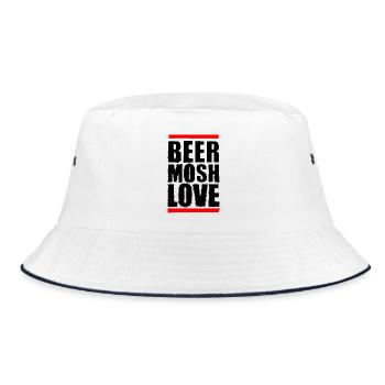 Beer Mosh Love Black Letter - Bucket Hat - white/navy - Front