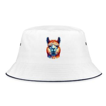 Alpaka - Bucket Hat - Weiß/Navy - Vorne