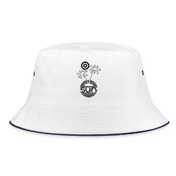 Sonne im Paradies (Schwarz) - Bucket Hat - Weiß/Navy - Vorne