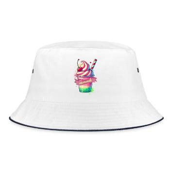 Seductive temptation: colorful milkshake - Bucket Hat - white/navy - Front