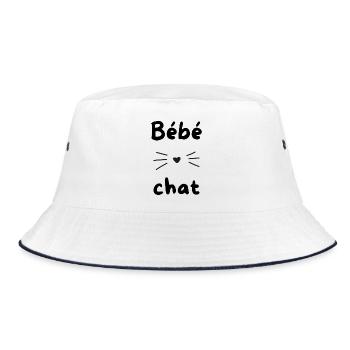 Baby cat - Bucket Hat - white/navy - Front