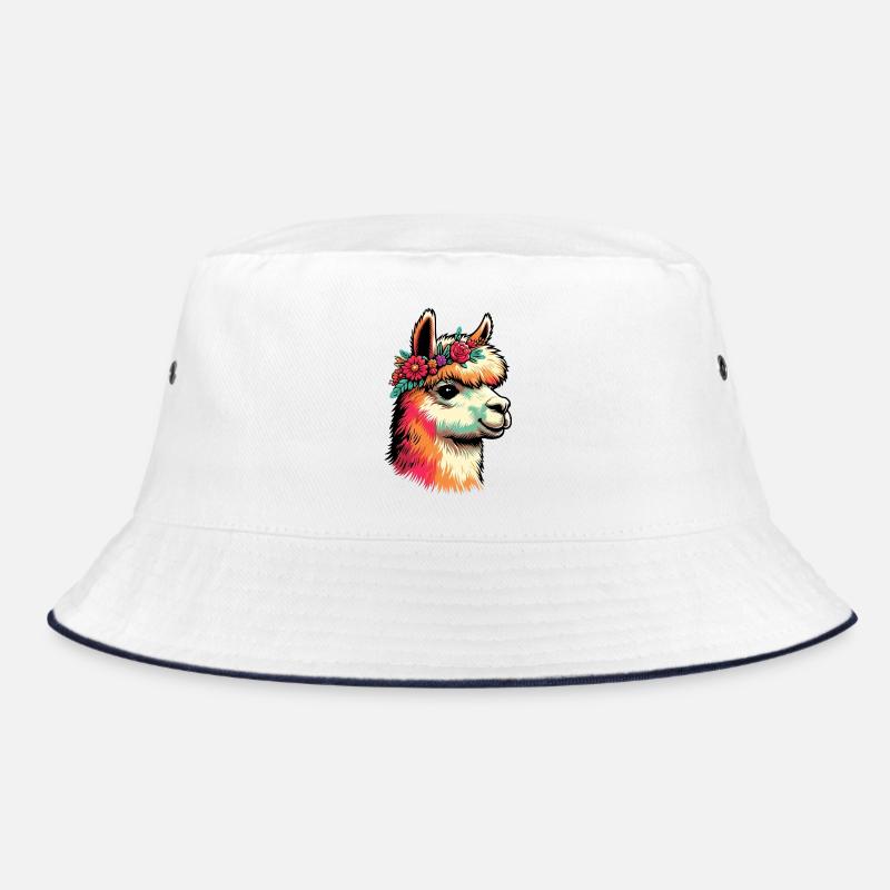 Alpaka - Bucket Hat - Weiß/Navy