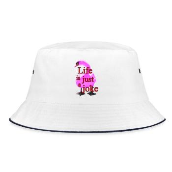 Humorous swan print - Bucket Hat - white/navy - Front