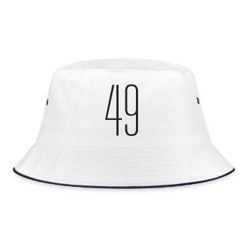 49 - Bucket Hat - white/navy - Front