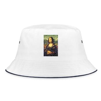 La Joconde - Mona Lisa - Style vitrail - Bob - blanc/marine - Devant