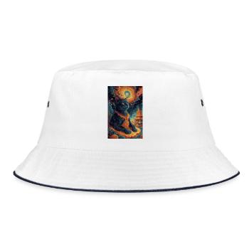 black Buddha1 - Bucket Hat - Weiß/Navy - Vorne