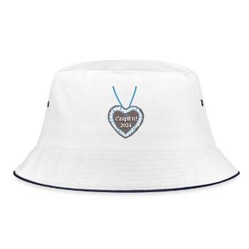 o'zapft is! | Lebkuchenherz mit Band 2024 Fest - Bucket Hat - Weiß/Navy - Vorne