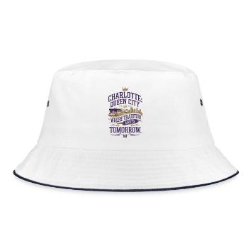 Charlotte: Queen City, Where Tradition Meets - Bucket Hat - white/navy - Front