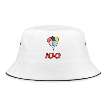100. 100 JAHRE. 100-JÄHRIGES JUBILÄUM. GEBURTSTAG 100 - Bucket Hat - Weiß/Navy - Vorne