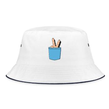 Peace and Love - Bucket Hat - white/navy - Front