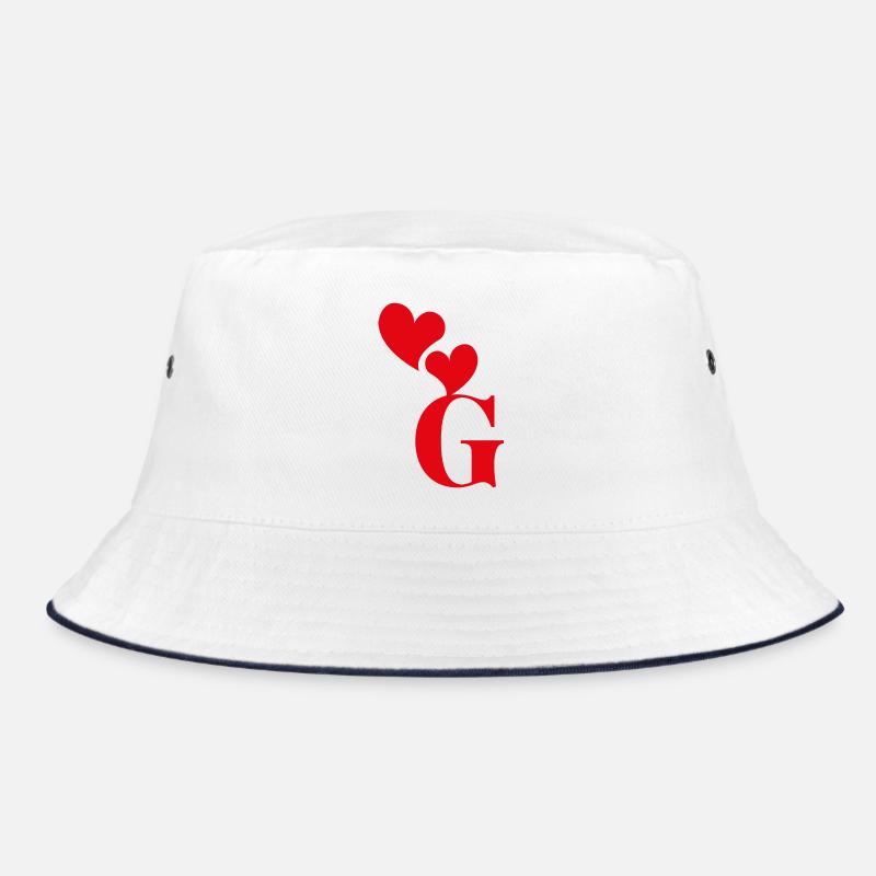 Buchstabe g rotes Herz Bucket Hat