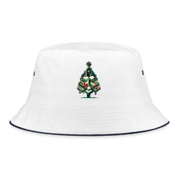 Modern Christmas tree – elegance for the festive season - Bucket Hat - white/navy - Front