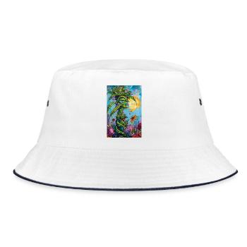Plant spirit in a sun dress - Bucket Hat - white/navy - Front
