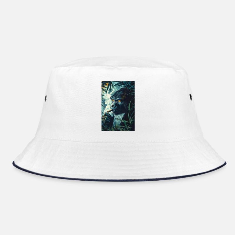 Dschungelgorilla mit Zigarettenrauch Bucket Hat