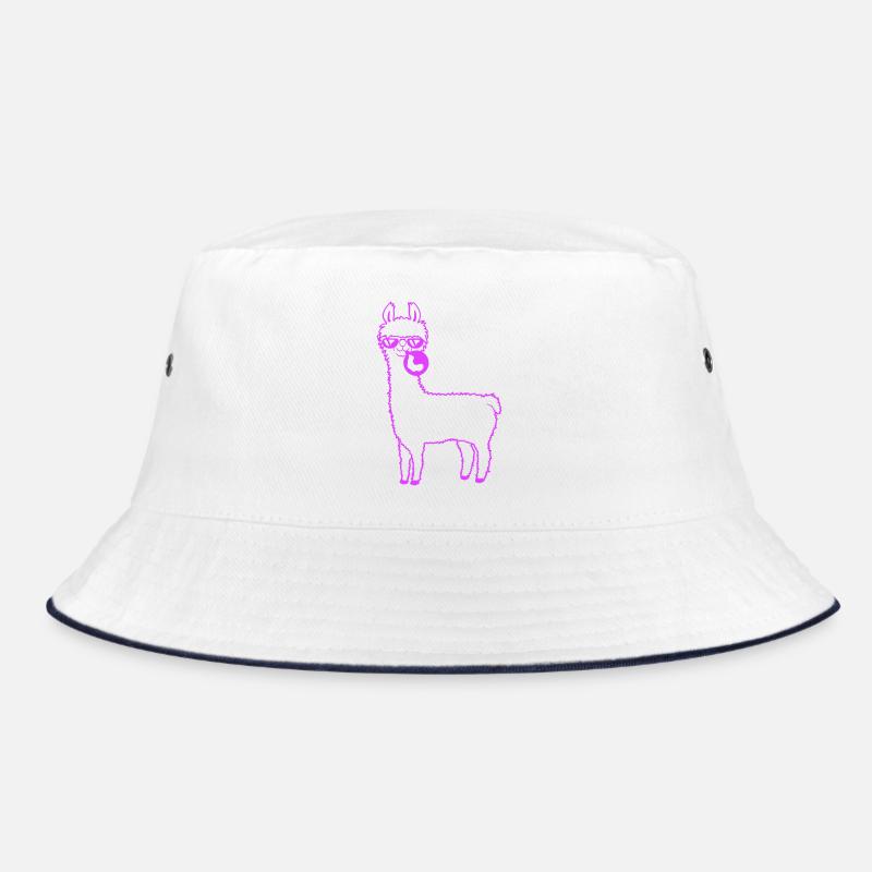 Llama chewing gum bubble bubble blowing alpaca Bucket Hat