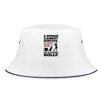 A Woman Cannot Survive On Coffee Alone - Bob - blanc/marine - Devant
