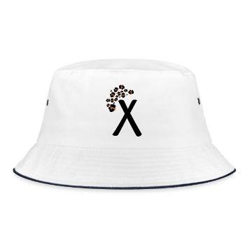 Letter x leopard print - Bucket Hat - white/navy - Front