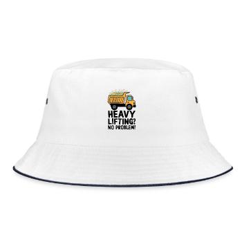 Dump Truck Heavy Lifting - Bucket Hat - white/navy - Front