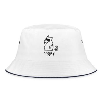 Oops... Sorry! Sketchy Dog Humor - Bucket Hat - white/navy - Front