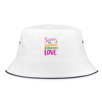 Savor the Sun Spread the Love -Quote - Bucket Hat - white/navy - Front