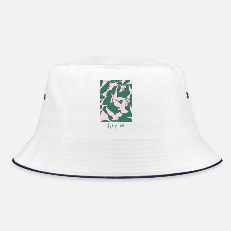 Fly High, Bird – Elegant Bird Design - Bucket Hat - white/navy