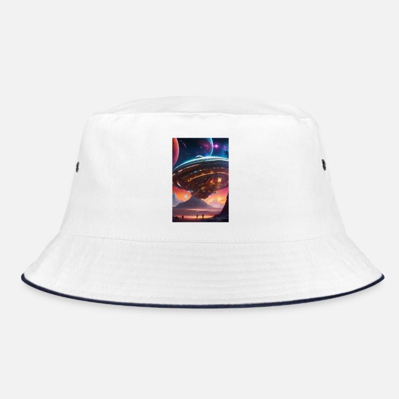 Nebula Liner Over Crimson Valleys Bucket Hat