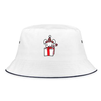 Bunny Birthday Years Old Gift Towel Party Hat - Bucket Hat - white/navy - Front