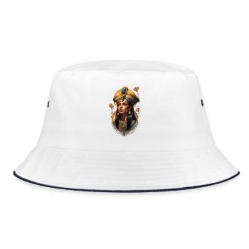 Die königliche Anmut einer majestätischen Ägypterin - Bucket Hat - Weiß/Navy - Vorne