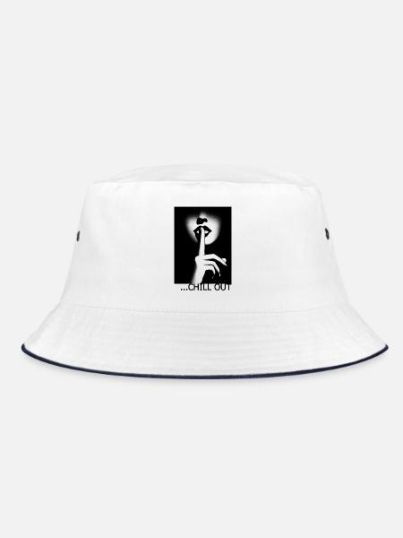 Chill Out - Bucket Hat - Weiß/Navy - Vorne