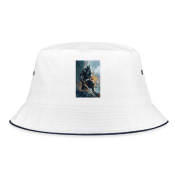 Poster Illustration Chevalier - Bucket Hat - white/navy - Front
