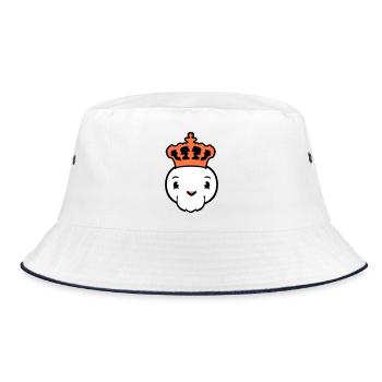 Bird King Crown Ruler Beard Old Kingdom - Bucket Hat - white/navy - Front